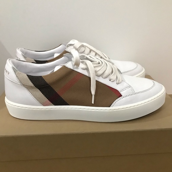 burberry salmond leather and fabric sneakers